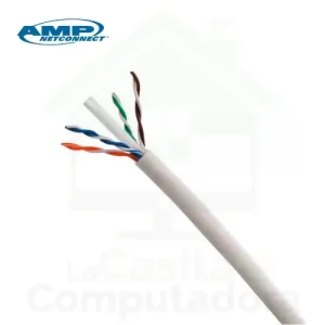 Cable de Red AMP-UTP CAT 6 Blanco 4PR x 23AWG x metro