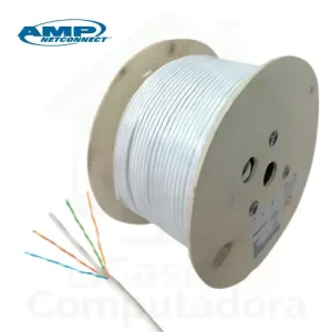 Cable de Red AMP-UTP CAT 6 Blanco 4P x 24 AWG x 305MT