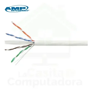 Cable de Red AMP-UTP CAT 6 Blanco 4P X 24 AWG x metro