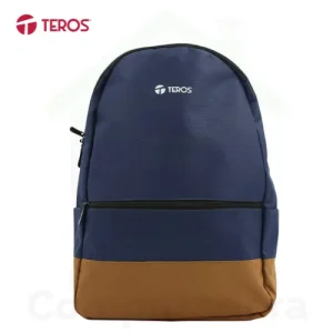 Mochila Teros TE-ACS9019 - Poliéster, azul con marrón, 15.6"